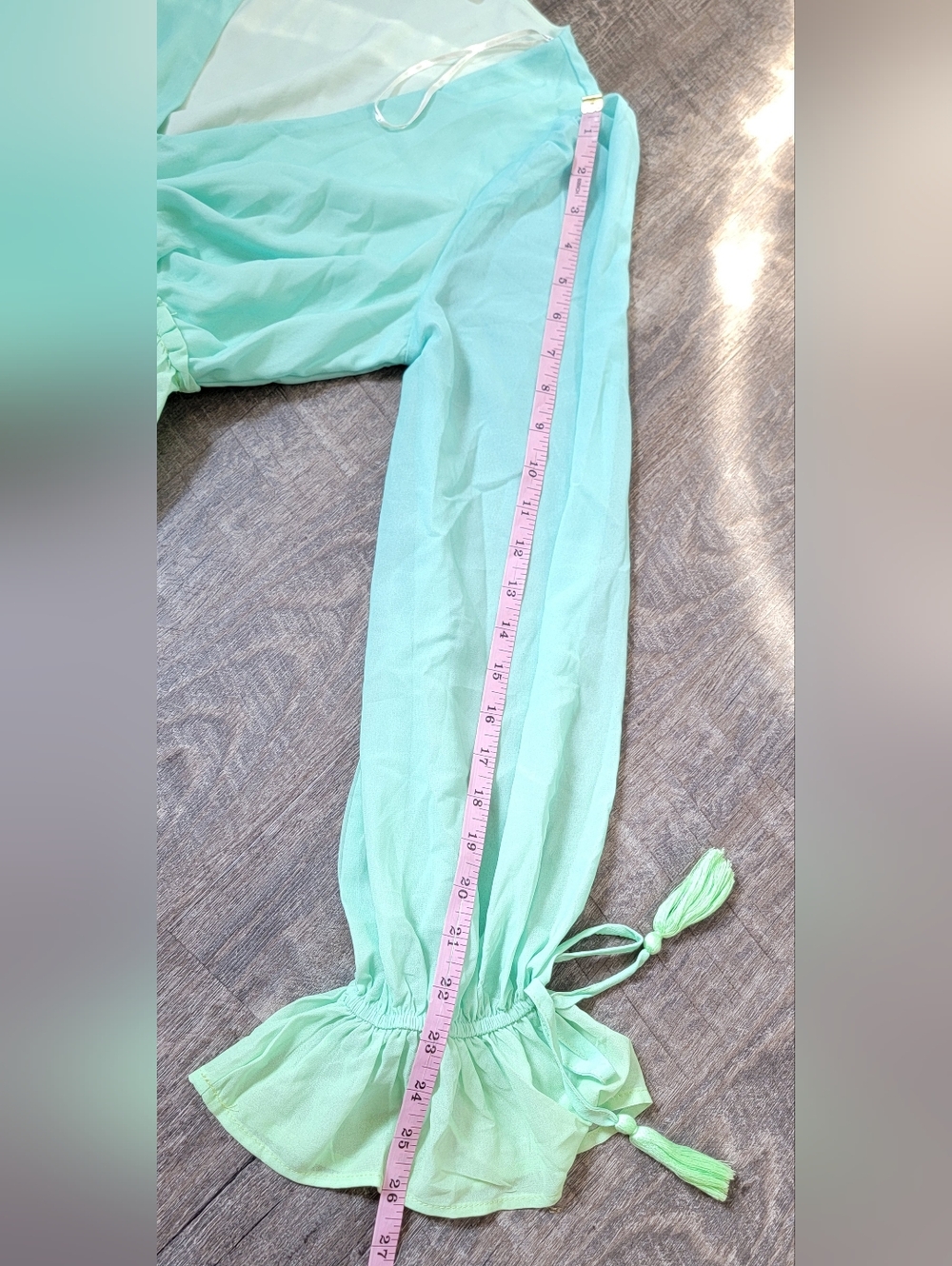 Champagne & Strawberry Tiered High Low Maxi Dress Womens S Pastel Ombre Long Sle - Picture 11 of 14